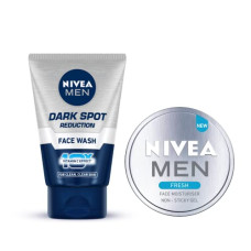 Deals, Discounts & Offers on Beauty Care - Nivea Men Face Wash, Dark Spot Reduction, 100G And Nivea Men Fresh Face Moisturizer Gel, 75ml