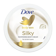 Deals, Discounts & Offers on  - Dove Body Love Silky Pampering Body Cream For All Skin Types Paraben Free, 24hrs Moisturisation With Plant based Moisturiser Silky Soft Skin 300g