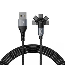 Deals and Offers on - boAt Micro -Axis USB Cable with 180 Rotating Connector, 3A Fast Carging, 10000+ Bends Lifespan & Extended 1.5m Length Deals, Discounts & Offers on - boAt Micro -Axis USB Cable with 180 Rotating Connector, 3A Fast Carging, 10000+ Bends Lifespan & Extended 1.5m Length