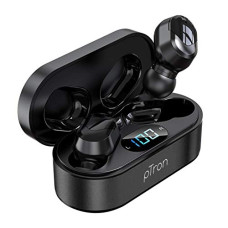 Deals, Discounts & Offers on Headphones - pTron Bassbuds Plus in Ear True Wireless Stereo Earbuds with Mic, Deep Bass Bluetooth Headphones, Voice Assistance, IPX4 Sweat & Water Resistant TWS, 12Hrs Battery & Fast Charge (Black)