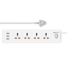 Deals and Offers on Home Improvement - Amazon Basics Long Extension Board with 4 AC Socket + 3 USB Charging Ports, 2 Meter Cable Length, Power Multiple Devices Simultaneously Deals, Discounts & Offers on Home Improvement - Amazon Basics Long Extension Board with 4 AC Socket + 3 USB Charging Ports, 2 Meter Cable Length, Power Multiple Devices Simultaneously