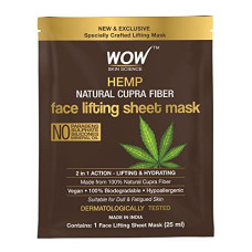 Deals, Discounts & Offers on Beauty Care - WOW Skin Science Hemp Natural Cupra Fiber Face Lifting Sheet Mask - Prevents UV Damage And Repairs Skin Barrier - 25 Ml
