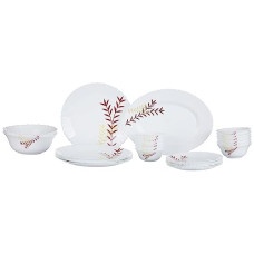 Deals and Offers on - Larah by Borosil Fluted Oak Dinner Set 27 Pieces, Opal Glass Dinner Plates & Bowls Crockery Set Deals, Discounts & Offers on - Larah by Borosil Fluted Oak Dinner Set 27 Pieces, Opal Glass Dinner Plates & Bowls Crockery Set