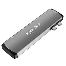 Deals and Offers on - Amazon Basics 7-in-2 USB-C Hub Adapter with Thunderbolt 3 USB-C Port (100W Power Delivery), 4K HDMI Port, USB-C and USB A 3.0 Data Ports, SD and microSD Card Reader Deals, Discounts & Offers on - Amazon Basics 7-in-2 USB-C Hub Adapter with Thunderbolt 3 USB-C Port (100W Power Delivery), 4K HDMI Port, USB-C and USB A 3.0 Data Ports, SD and microSD Card Reader