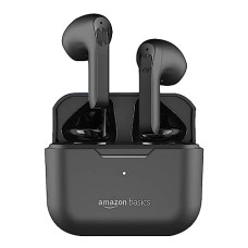 Deals, Discounts & Offers on Headphones - Amazon Basics True Wireless in-Ear Earbuds with Mic, 10MM Dual Drivers, Up to 55ms Low Latency, IPX5 Sweat & Water Resistant, Bluetooth 5.0, Up to 40 Hours Play Time, Fast Charging (Black)