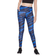 Deals, Discounts & Offers on Women - Clovia Women's Snug Fit High-Rise Printed Active Tights with Side Pockets in Blue