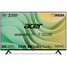 Deals, Discounts & Offers on Entertainment - Acer I Series 127 cm (50 inch) Ultra HD (4K) LED Smart Android TV 2022 Edition with Android 11, 30W Dolby Audio, MEMC (2022 Model)(AR50AR2851UDFL)