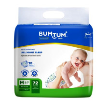 Deals, Discounts & Offers on Baby Care - Bumtum Baby Diaper Pants, Medium Size, 72 Count, Double Layer Leakage Protection Infused With Aloe Vera, Cottony Soft High Absorb Technology (Pack of 1)