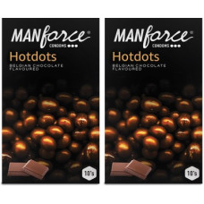 Deals, Discounts & Offers on Sexual Welness - MANFORCE Premium Hotdots Belgian Chocolate Condoms with Bigger Dots - 10s (Pack of 2) Condom(Set of 2, 20 Sheets)