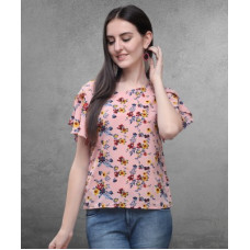 Deals, Discounts & Offers on Laptops - Oomph!Pack of 2 Casual Butterfly Sleeves Floral Print Women Pink Top