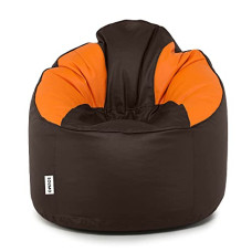 Deals, Discounts & Offers on Furniture - Amazon Brand - Solimo Muddha Xxxl Bean Bag Filled With Beans (Brown & Orange)(Faux Leather)