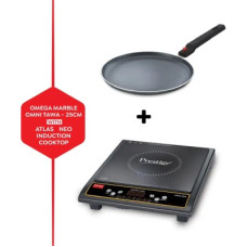 Deals, Discounts & Offers on Personal Care Appliances - Prestige Atlas Neo Induction with Omega Marble Omni Tawa 25 cm Induction Cooktop(Black, Push Button)