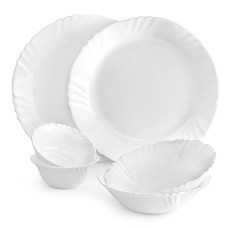 Deals, Discounts & Offers on  - Cello Opalware Imperial Series Plain Dinner Set, 6Pcs | Opal Glass Dinner Set of 6 | Light-Weight, Daily Use Crockery Set