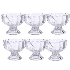 Deals, Discounts & Offers on  - XML Ice Cream Bowl Cup Set Plastic Cute Flower Design Dessert Bowls Nuts or Sweets Bowls - Set of 6, 140ml