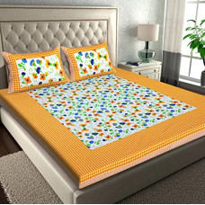 Deals and Offers on - RajasthaniKart Pure 100% Cotton Double Bed Sheet with 2 Pillow Covers (Bedsheet Deals, Discounts & Offers on - RajasthaniKart Pure 100% Cotton Double Bed Sheet with 2 Pillow Covers (Bedsheet