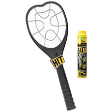 Deals, Discounts & Offers on  - Hit Anti Mosquito Racquet (Black) & Mosquito and Fly Killer Spray Lime Fresh Fragrance 400 Milliliter