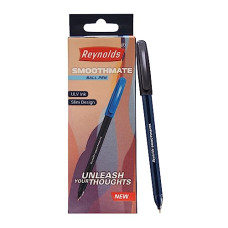 Deals, Discounts & Offers on Electronics - Reynolds SMOOTHMATE 10 CT BOX - BLACK | Ball Point Pen Set With Comfortable Grip | Pens For Writing | School and Office Stationery | Pens For Students | 0.7 mm Tip Size