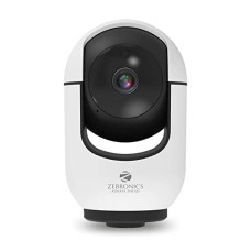 Deals, Discounts & Offers on  - ZEBRONICS Smart Cam 105 WiFi 355 Degree PTZ Camera with Video Monitoring, Night Vision, Motion Tracking, 2MP 1080p, App Access, 2 Way Audio, Ceiling Mount, MicroSD Card & Cloud Storage Support, White
