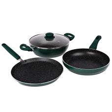 Deals, Discounts & Offers on Cookware - Prestige Omega Deluxe Non-Stick Cookware 3 Pc Set