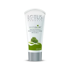 Deals and Offers on - Lotus Herbals Whiteglow Skin Whitening & Brightening Gel Cream SPF-25 I PA+++, 15g Deals, Discounts & Offers on - Lotus Herbals Whiteglow Skin Whitening & Brightening Gel Cream SPF-25 I PA+++, 15g