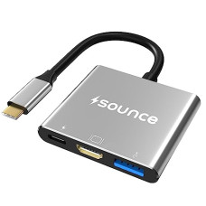 Deals and Offers on - Sounce 3-in-1 USB C to HDMI Multiport Adapter -USB Type C Hub with 4K HDMI Output(4k/30HZ), USB-A 3.0, and USB C Power Delivery(60W/100W) Deals, Discounts & Offers on - Sounce 3-in-1 USB C to HDMI Multiport Adapter -USB Type C Hub with 4K HDMI Output(4k/30HZ), USB-A 3.0, and USB C Power Delivery(60W/100W)