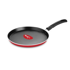 Deals and Offers on Cookware - Pigeon by Stovekraft Basics Aluminium Non Stick, Non Induction Base Tawa, 28 Cm, Red Deals, Discounts & Offers on Cookware - Pigeon by Stovekraft Basics Aluminium Non Stick, Non Induction Base Tawa, 28 Cm, Red