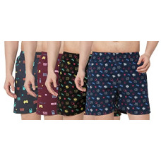 Deals, Discounts & Offers on Men - ANNI DESIGNER Men's Cotton Printed Boxer Shorts (Pack of 4) (ANL-BXR-PACK-4-AN-026)