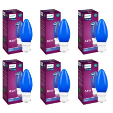 Deals, Discounts & Offers on  - PHILIPS LED Deco Blue 0.5W Glass Candle (Pack of 6)