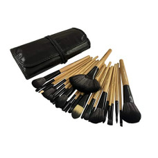 Deals, Discounts & Offers on Beauty Care - L'Rivara 24-Piece Makeup Brush Set with PU Leather Case (Bamboo)
