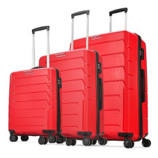 Deals and Offers on - Aristocrat Chroma Set of 3 Hard Luggage (55+65+75cm) | Cabin, Medium and Large Check-in Luggage | Robust Construction with Strong Wheels, Rust-Free Trolley, Secured Zip and Combination Lock | Red Deals, Discounts & Offers on - Aristocrat Chroma Set of 3 Hard Luggage (55+65+75cm) | Cabin, Medium and Large Check-in Luggage | Robust Construction with Strong Wheels, Rust-Free Trolley, Secured Zip and Combination Lock | Red