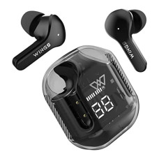 Deals, Discounts & Offers on Headphones - Wings Newly Launched Phantom 345 Best Low Latency 40ms Earbuds, Sync App Support, Ergonomic Case, 50 Hours Playtime, in Ear Airpods with Quad ENC Mic &Touch Controls TWS
