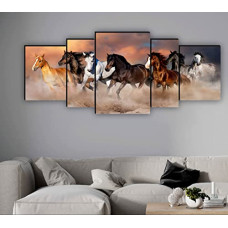 Deals and Offers on - SAF Set of 5 Seven Running Horses vastu UV Textured Home Decorative Gift Item MDF Panel Painting 18 Inch X 42 Inch SANFPNL31210 Deals, Discounts & Offers on - SAF Set of 5 Seven Running Horses vastu UV Textured Home Decorative Gift Item MDF Panel Painting 18 Inch X 42 Inch SANFPNL31210