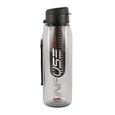 Deals and Offers on - CELLO Infuse Plastic Water Bottle, 800 ml, Set of 1, Black | Detox Bottle with Infuser Chamber | Leakproof Plastic Bottle with Wide Mouth Opening | Ideal Deals, Discounts & Offers on - CELLO Infuse Plastic Water Bottle, 800 ml, Set of 1, Black | Detox Bottle with Infuser Chamber | Leakproof Plastic Bottle with Wide Mouth Opening | Ideal