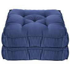 Deals and Offers on - Kuber Industries Square Chair Pad/Cushion|Quilted Microfiber Fabric & Solid Color|Soft & Comfortable Sitting|Size 45 x 45 x 7 CM, Pack of 2 (Navy Blue) Deals, Discounts & Offers on - Kuber Industries Square Chair Pad/Cushion|Quilted Microfiber Fabric & Solid Color|Soft & Comfortable Sitting|Size 45 x 45 x 7 CM, Pack of 2 (Navy Blue)