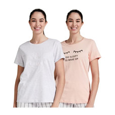 Deals, Discounts & Offers on Women - [Size XS] Amazon Brand - Eden & Ivy Women's Cotton T-Shirt (Pack of 2)