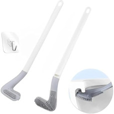 Deals, Discounts & Offers on  - Golf Shape Toilet Brush Cleaner L Shape Toilet Brush Golf Head Cleaner Flexible Deep Cleaning Silicone Brush