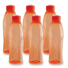 Deals and Offers on - Cello Texas Plastic Pet Bottle, 1 Litre, Set of 6, Orange Deals, Discounts & Offers on - Cello Texas Plastic Pet Bottle, 1 Litre, Set of 6, Orange