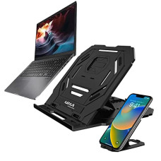 Deals and Offers on Laptop Accessories - GIZGA ESSENTIALS 2-in-1 Laptop Stand and Mobile Stand, Ergonomic Design, 360 Rotating Base, 10-Adjustable-Angles, Heat Dissipation, Non-Slip Base, Portable Deals, Discounts & Offers on Laptop Accessories - GIZGA ESSENTIALS 2-in-1 Laptop Stand and Mobile Stand, Ergonomic Design, 360 Rotating Base, 10-Adjustable-Angles, Heat Dissipation, Non-Slip Base, Portable