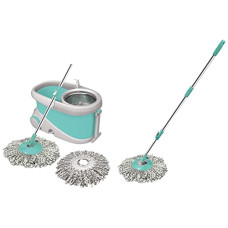 Deals and Offers on Home Improvement - Spotzero by Milton Prime Spin Mop with Big Wheels and Stainless Steel Wringer,2 Microfiber Refills & Spin Mop Spares Set Handle with Microfibers Refill(Aqua Green) Deals, Discounts & Offers on Home Improvement - Spotzero by Milton Prime Spin Mop with Big Wheels and Stainless Steel Wringer,2 Microfiber Refills & Spin Mop Spares Set Handle with Microfibers Refill(Aqua Green)
