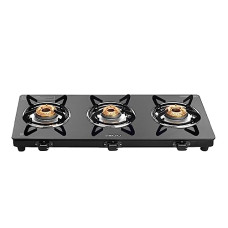 Deals and Offers on - Bajaj Ucx 3 Burner Slim Glass Top Gas Stove|Slim Frame Glass Cooktop|3 Brass Burners| 360 Degree Swivel Nozzle| Stainless Steel Drip Tray| Black, Open Deals, Discounts & Offers on - Bajaj Ucx 3 Burner Slim Glass Top Gas Stove|Slim Frame Glass Cooktop|3 Brass Burners| 360 Degree Swivel Nozzle| Stainless Steel Drip Tray| Black, Open