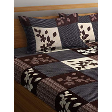 Deals, Discounts & Offers on  - Fashion String 144 TC Microfibre Brown Double Bedsheet with 2 Pillow Covers