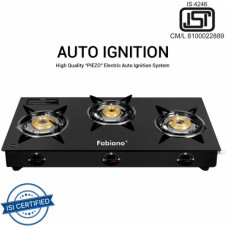 Deals and Offers on - Fabiano 3 Burner Curl Smart Auto Ignition ISI Certified, LPG To PNG Convertible Glass Automatic Gas Stove(3 Burners) Deals, Discounts & Offers on - Fabiano 3 Burner Curl Smart Auto Ignition ISI Certified, LPG To PNG Convertible Glass Automatic Gas Stove(3 Burners)