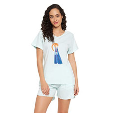 Deals and Offers on Women - Clovia Women's Cotton Emoji Print Top & Solid Shorts Set Deals, Discounts & Offers on Women - Clovia Women's Cotton Emoji Print Top & Solid Shorts Set