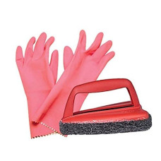 Deals and Offers on Home Improvement - Scotch-Brite Fibre Kitchen Gloves, Medium and Jet Scrubber Tough Brush (Multicolour, H18-6035) Deals, Discounts & Offers on Home Improvement - Scotch-Brite Fibre Kitchen Gloves, Medium and Jet Scrubber Tough Brush (Multicolour, H18-6035)
