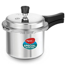 Deals and Offers on Cookware - Pigeon by Stovekraft 12736 Aluminium Pressure Cooker 3 litre Non Induction Base Outer Lid (Silver) Deals, Discounts & Offers on Cookware - Pigeon by Stovekraft 12736 Aluminium Pressure Cooker 3 litre Non Induction Base Outer Lid (Silver)