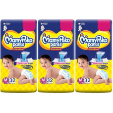 Deals, Discounts & Offers on Baby Care - MamyPoko Pants Standard Diapers, M size ( 32+32+32 ) - M(96 Pieces)