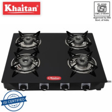 Deals and Offers on - Khaitan 4 Burner Active with Forged Burners Black Toughened Glass Manual Gas Stove(4 Burners) Deals, Discounts & Offers on - Khaitan 4 Burner Active with Forged Burners Black Toughened Glass Manual Gas Stove(4 Burners)