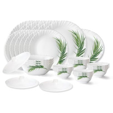 Deals and Offers on - Larah by Borosil Crescent Fluted Series Opalware Dinner Set | 31 Pieces for Family of 6 | Microwave & Dishwasher Safe | Bone-Ash Free | Crockery Set Deals, Discounts & Offers on - Larah by Borosil Crescent Fluted Series Opalware Dinner Set | 31 Pieces for Family of 6 | Microwave & Dishwasher Safe | Bone-Ash Free | Crockery Set