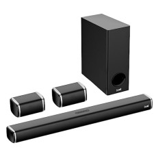 Deals, Discounts & Offers on Electronics - boAt Aavante Bar 2400 5.1CH Soundbar with 180W RMS, Wired Subwoofer, 2 Rear Satellites, Signature Sound, Multi Compatibility, EQ Modes & Remote Control(Premium Black)