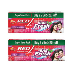 Deals and Offers on - Dabur Red Bae Fresh Gel - 600gm (300gm*2) | Fights Bad Breath, Cavity Germs and Plaque | 12hr Freshness | Activ Germ-Kill Deals, Discounts & Offers on - Dabur Red Bae Fresh Gel - 600gm (300gm*2) | Fights Bad Breath, Cavity Germs and Plaque | 12hr Freshness | Activ Germ-Kill